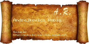 Andrejkovics Robin névjegykártya
